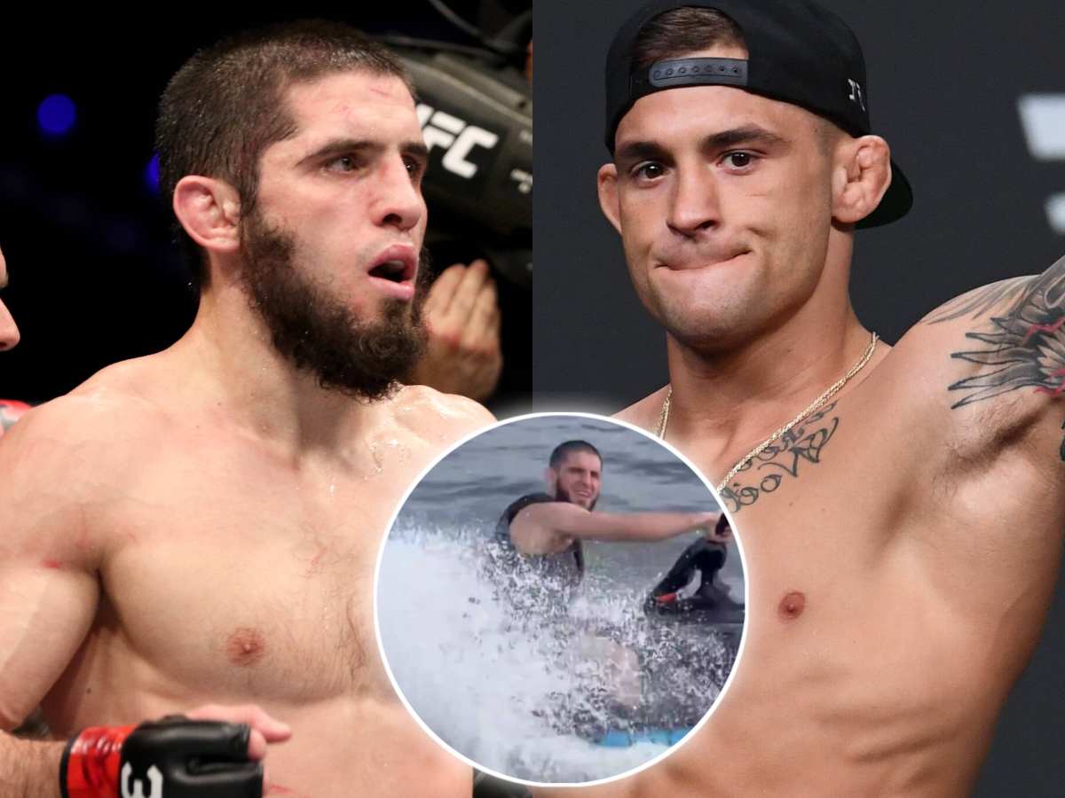 WATCH: “Bro not even taking Poirier seriously” – Islam Makhachev goes jet-ski riding week before UFC 302 title fight; fans in splits