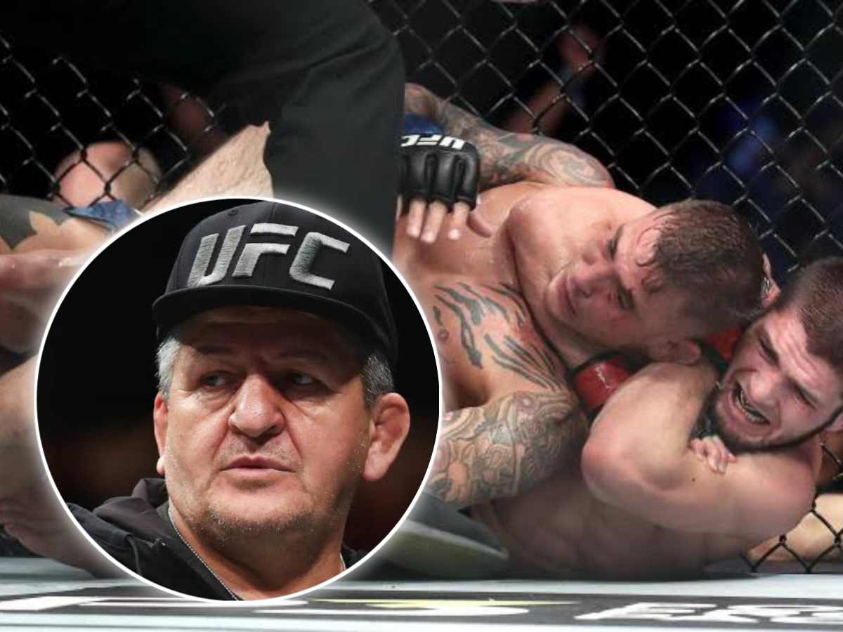 Khabib Nurmagomedov talks about not giving up to Dustin Poirier's guillotine choke in front of his father 
