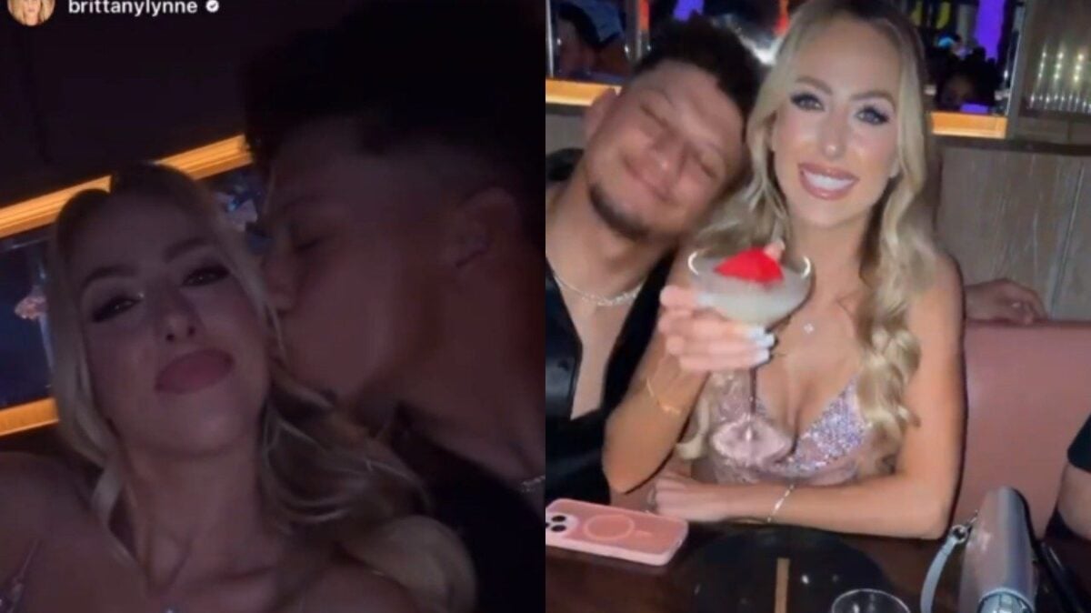 WATCH: Patrick Mahomes spotted getting cozy with wife Brittany in funky white shades at the Miami Grand Prix