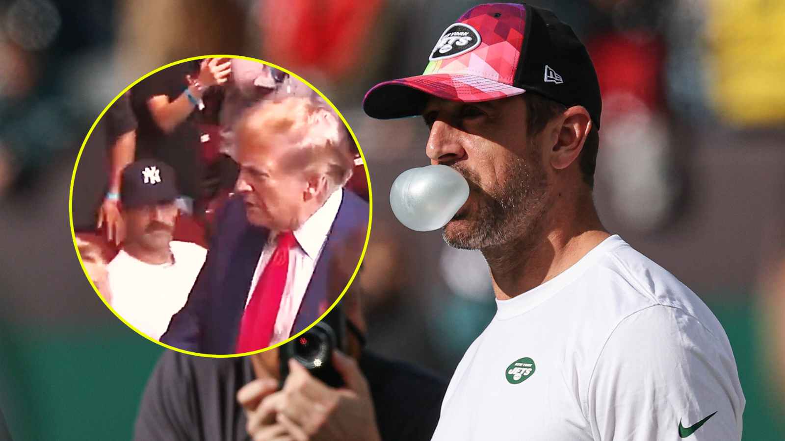 WATCH: Aaron Rodgers, who is a Robert F. Kennedy Jr. supporter, doesn’t shake Donald Trump’s hand at UFC 302