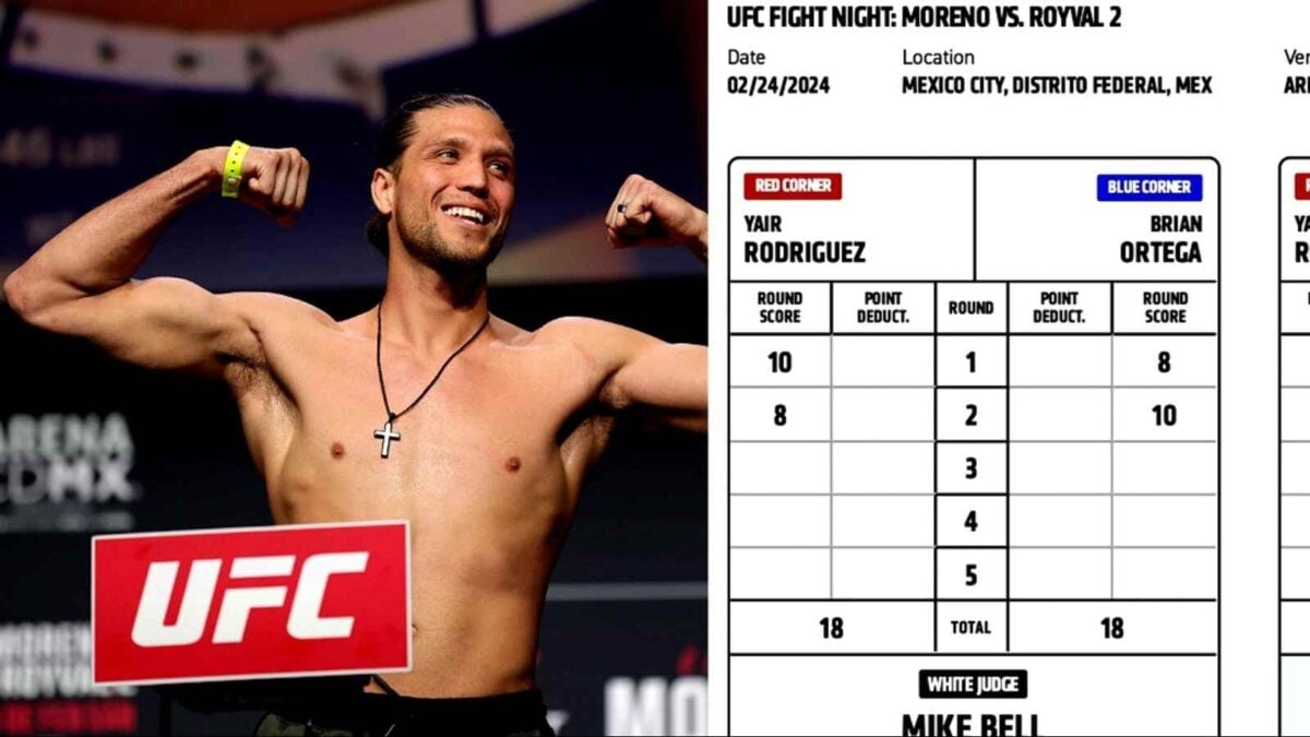 Brian Ortega was a 10-8 MMA Scoring conundrum in recent UFC memory