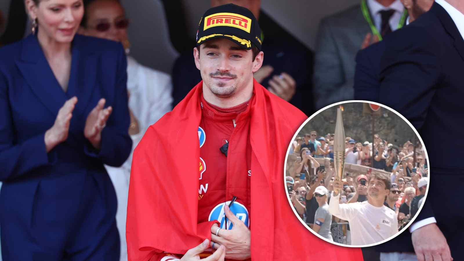 WATCH: Charles Leclerc proudly carries the Olympic flame in Monaco in front of thousands of people