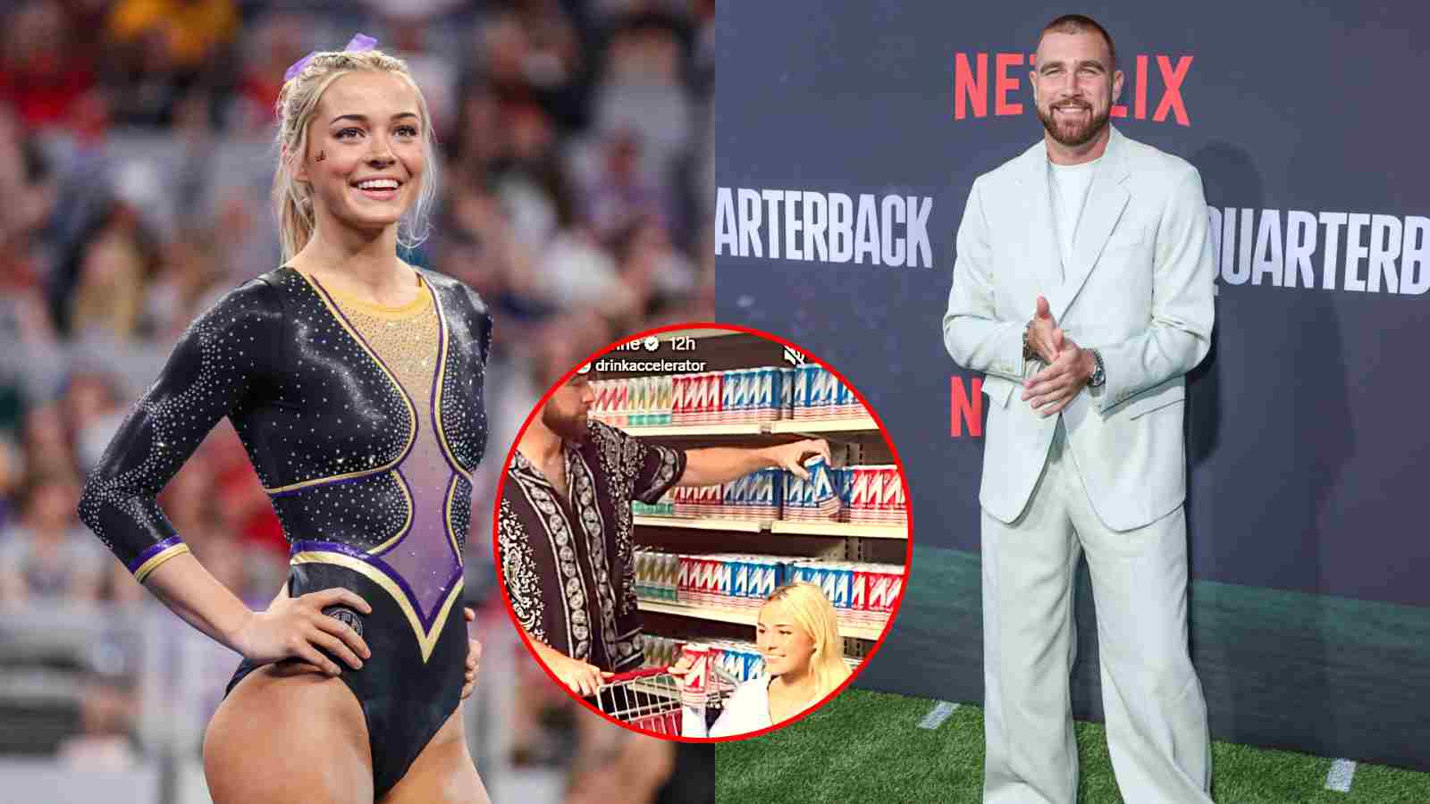 Travis Kelce spotted pushing Paul Skenes’ girlfriend Olivia Dunne in a shopping cart