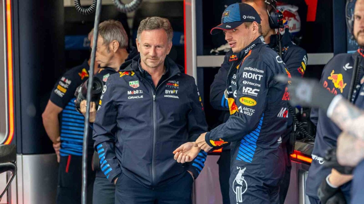 Christian Horner and Max Verstappen