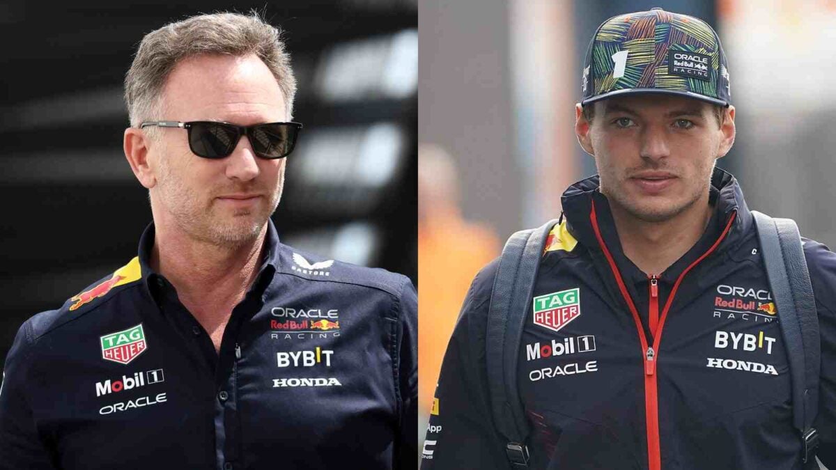 Christian Horner and Max Verstappen