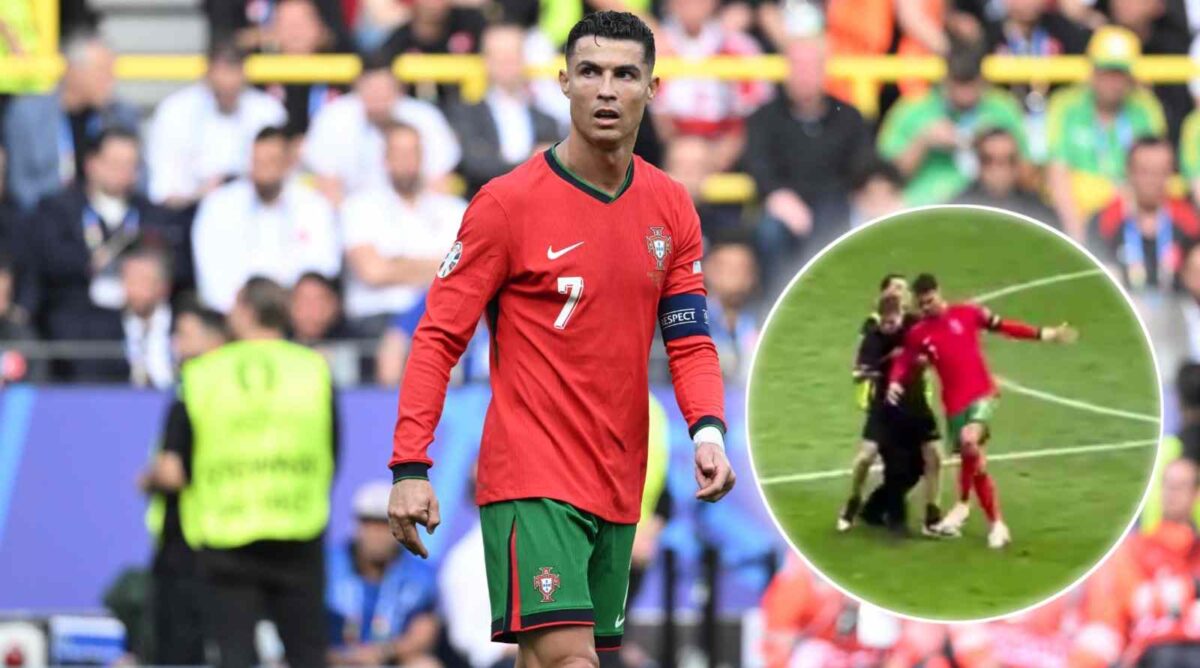 Cristiano Ronaldo & a pitch invader