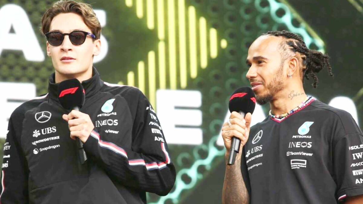 George Russell y Lewis Hamilton