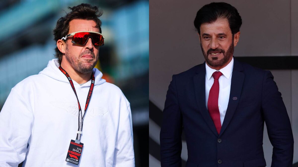 Aston Martin driver Fernando Alonso(L) and Ben Sulayem(R), via IMAGO