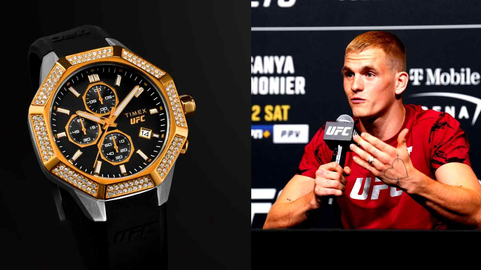 Ian Garry flexes UNIQUE Timex watch made with bloody UFC octagon canvas