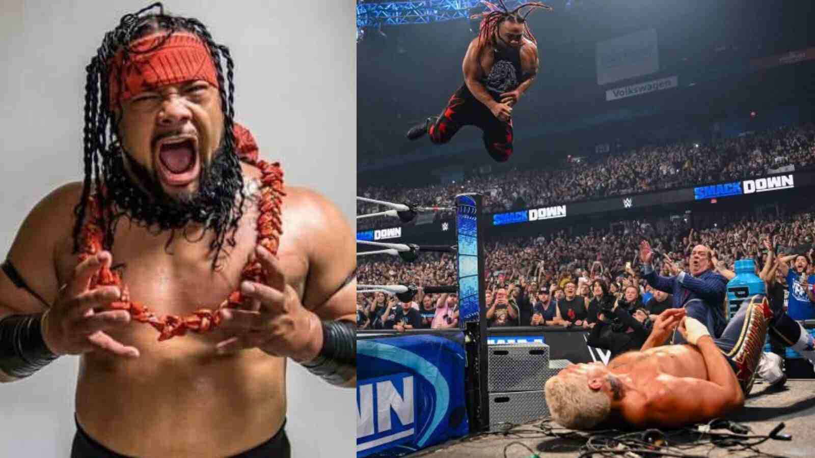 Jacob Fatu reacts for the first time after wrecking Cody Rhodes and joining the Bloodline on SmackDown