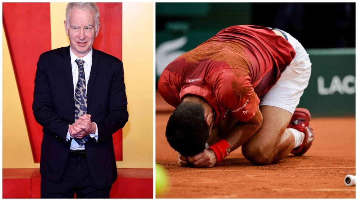 John McEnroe(L), Novak Djokovic(R)