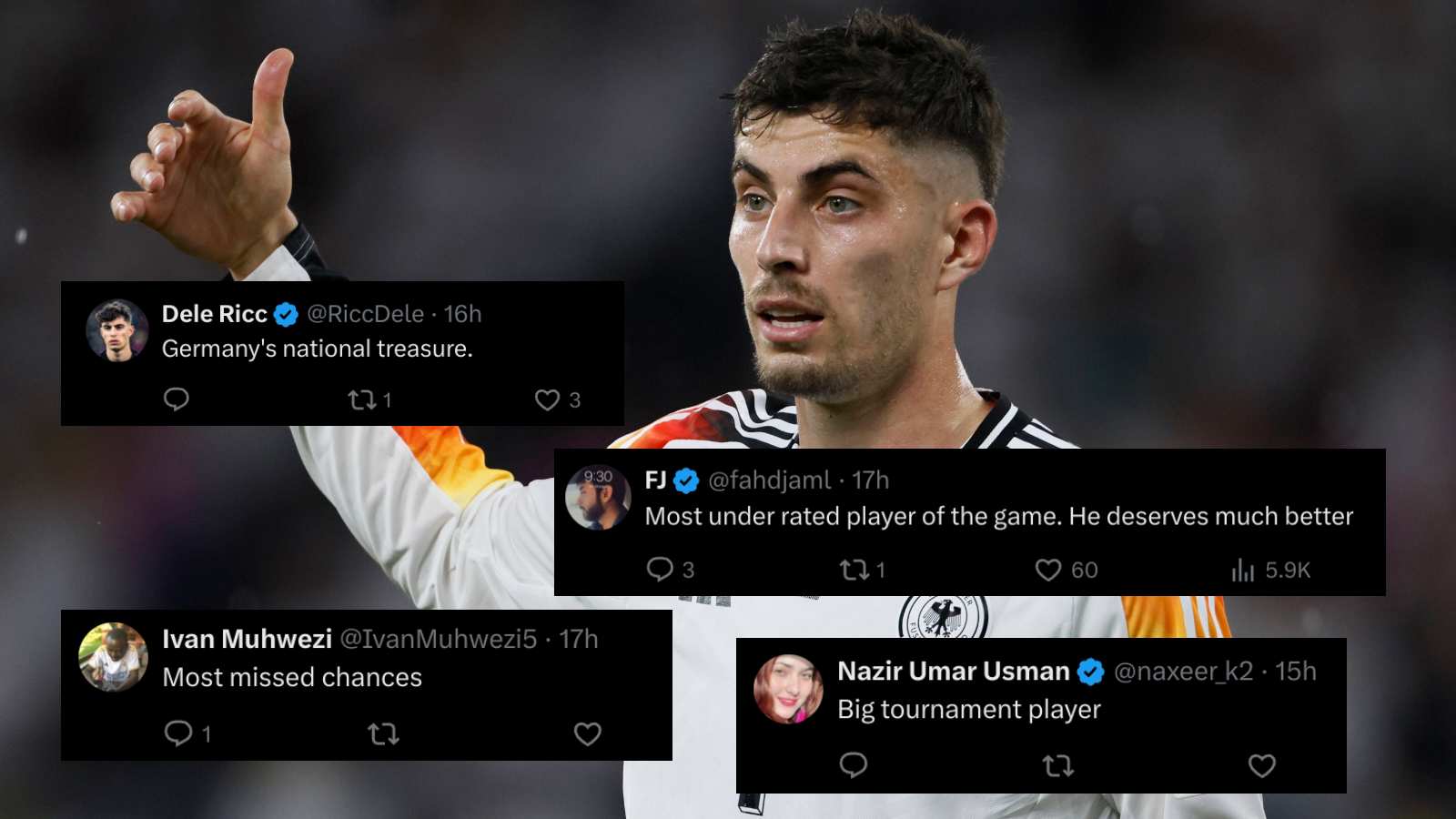 “Most underrated player of the game” – Kai Havertz gets lauded on social media for his impressive stats in Euro 2024