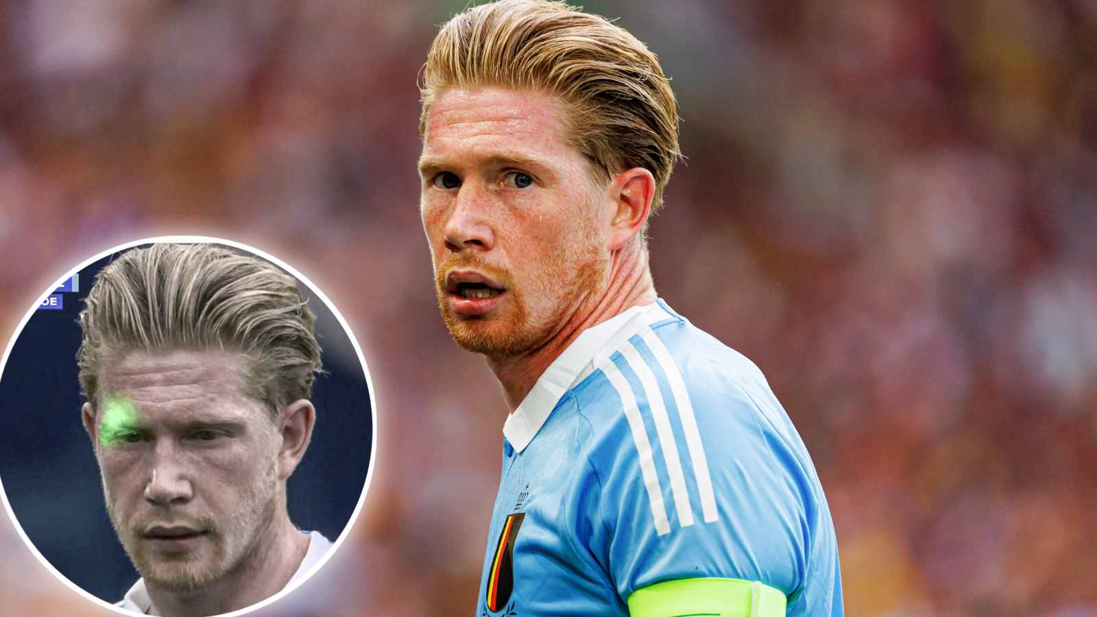 “This is unacceptable!” – Kevin De Bruyne had a laser pointed in his eye during Euro 2024 match against Ukraine, fans react