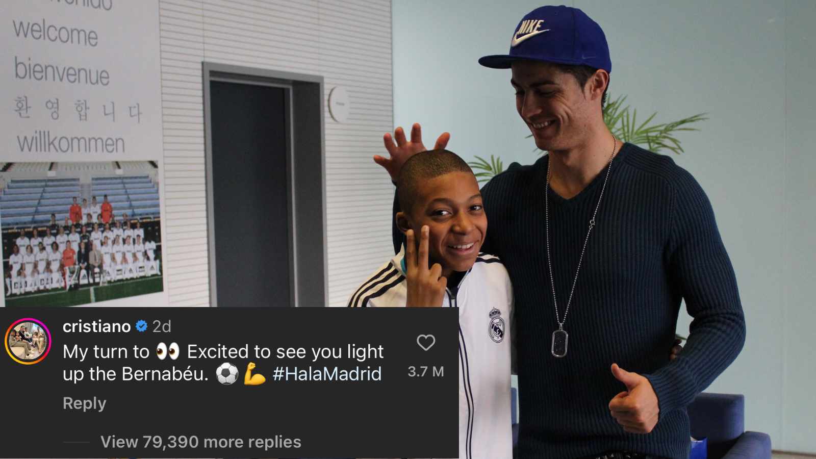 Cristiano Ronaldo’s comment on Kylian Mbappe’s Real Madrid announcement post sets new Instagram record