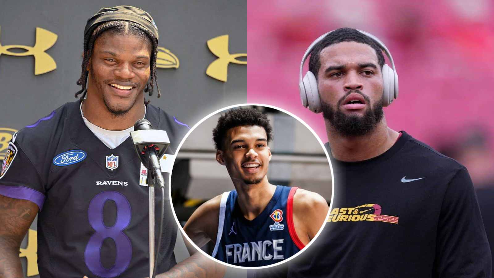 Lamar Jackson, Caleb Williams link up with Victor Wembanyama in Paris on vacation