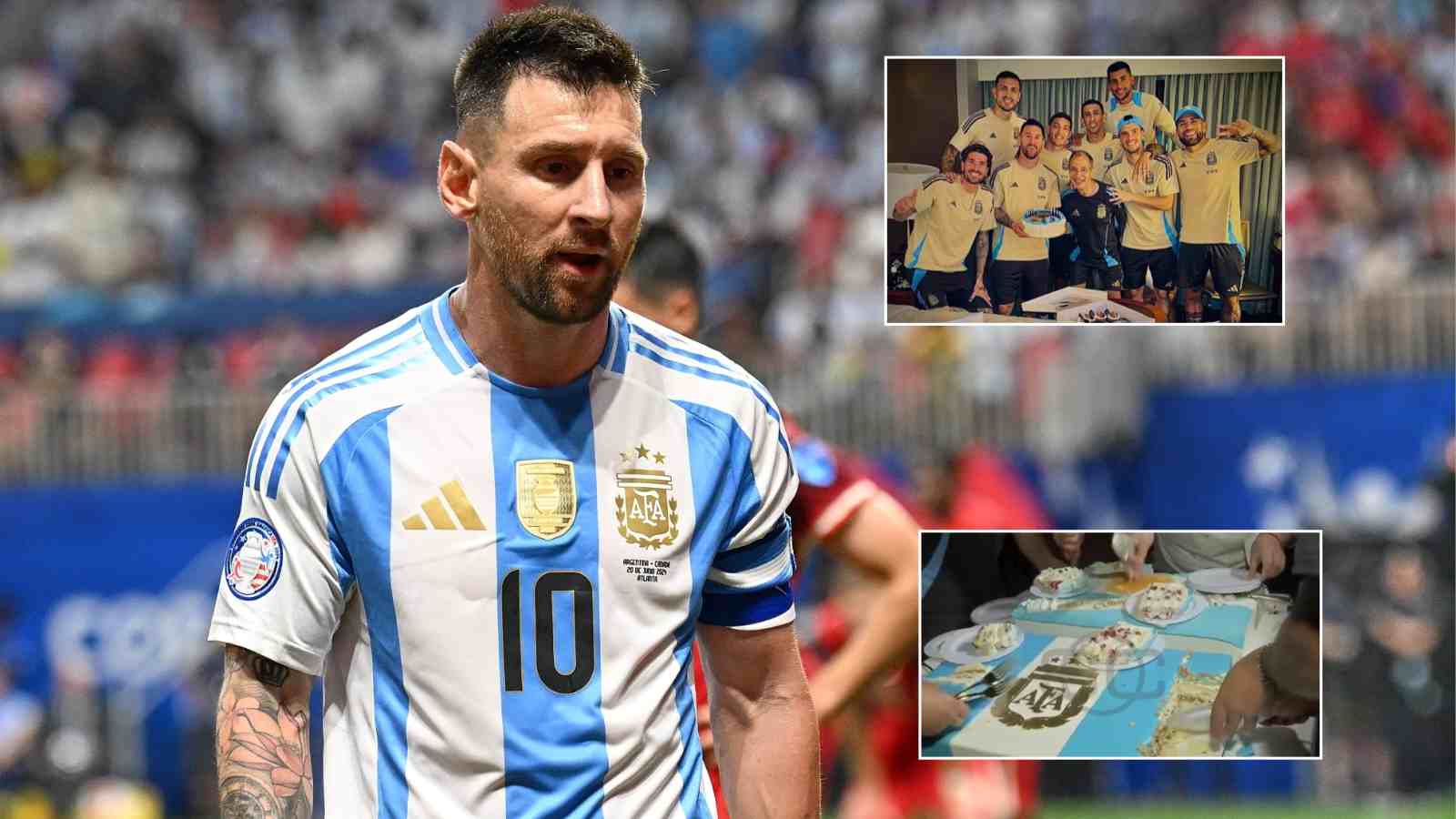 Argentina’s national team humbly shares Lionel Messi’s birthday cake with fans waiting for him outside the hotel in New Jersey