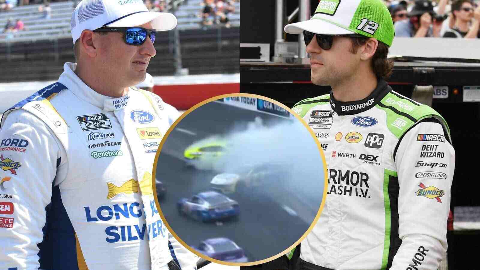 WATCH: Ryan Blaney slams “moron” Michael McDowell on team radio as he gets wrecked at New Hampshire