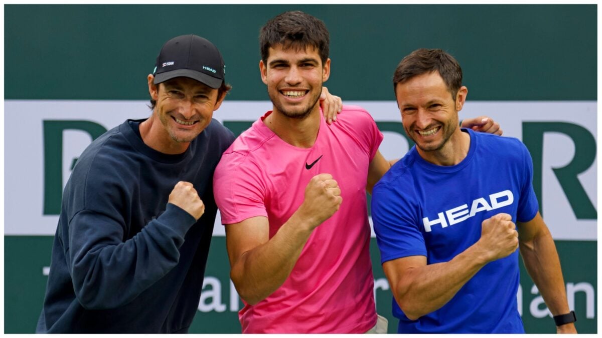 Juan Carlos Ferrero, Carlos Alcaraz and Juanjo Moreno