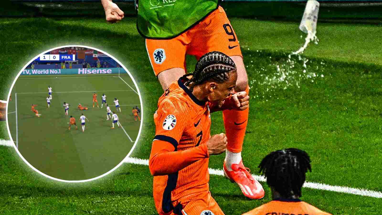 “Ban English refs” – Referee bizarrely disallows Xavi Simons’ potential match-winning goal for Netherlands against France courtesy of VAR, fans react