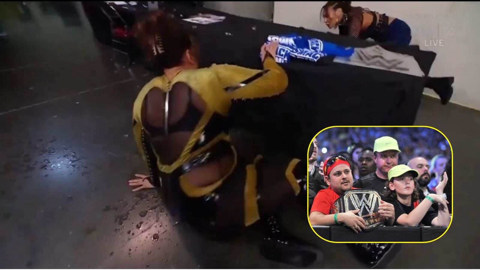 “Why did John Cena attack her”- Wrestling fans in splits as top female star hilariously slips twice in backstage brawl on SmackDown