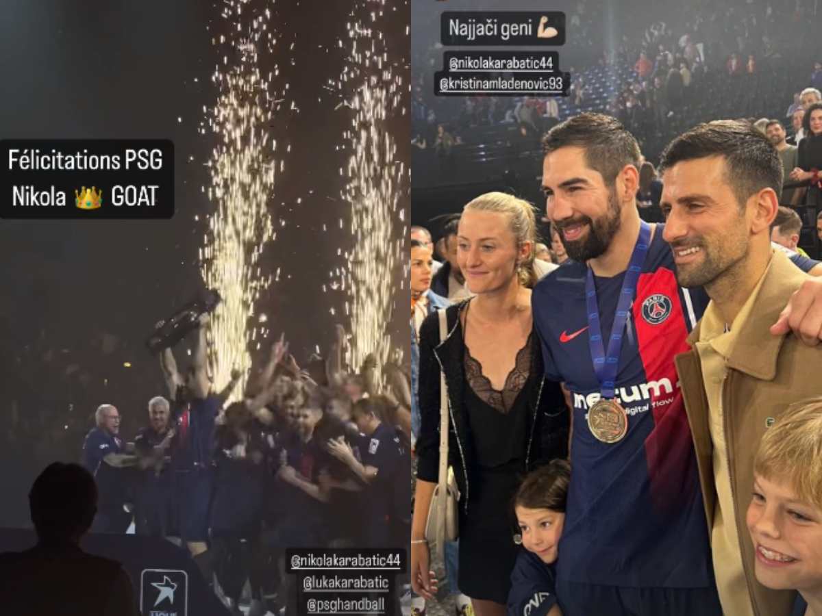 Novak Djokovic's Instagram story hailing PSG and Nikola Karabatic