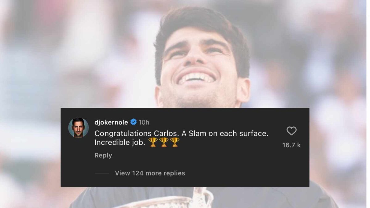 Novak Djokovic's congratulates Carlos Alcaraz