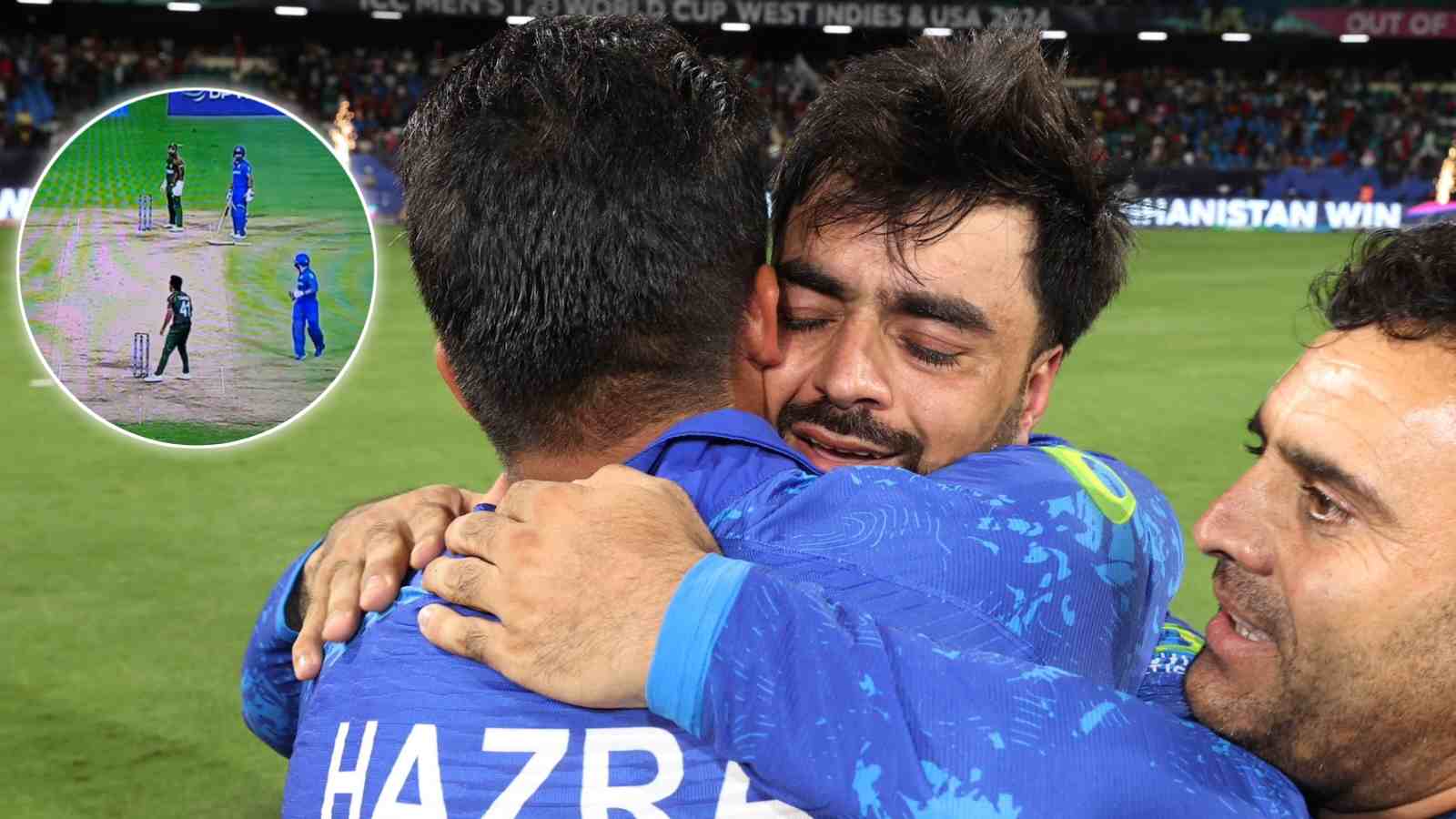 WATCH: Rashid Khan furiously throws the bat down at Karim Janat after being denied a second