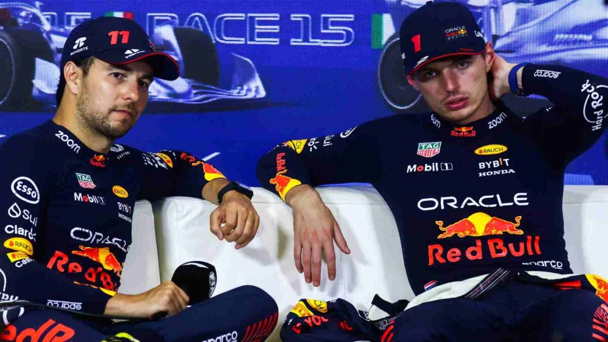 Sergio Perez and Max Verstappen