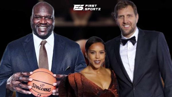 Shaquille O’Neal and Dirk Nowitzki and wife