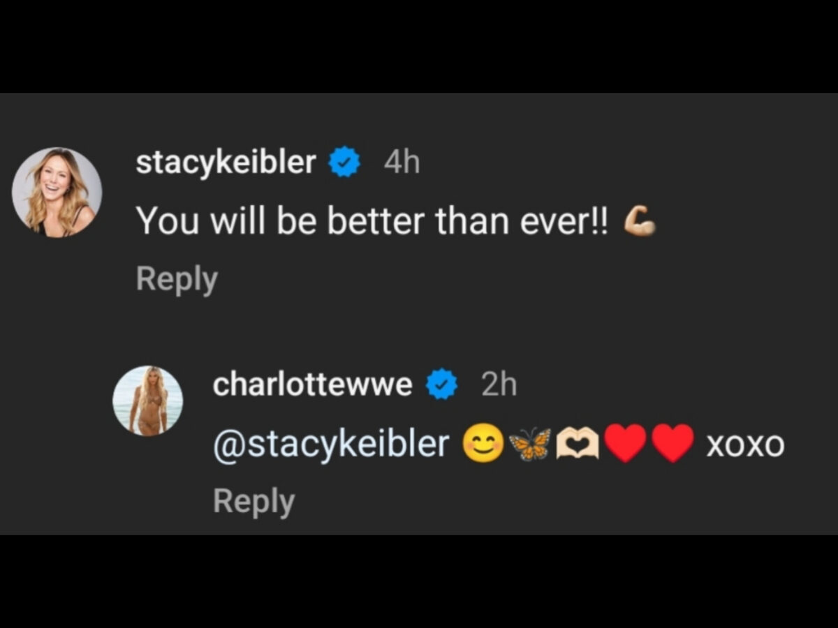 
Stacy Keibler's comment on Charlotte Flair's post