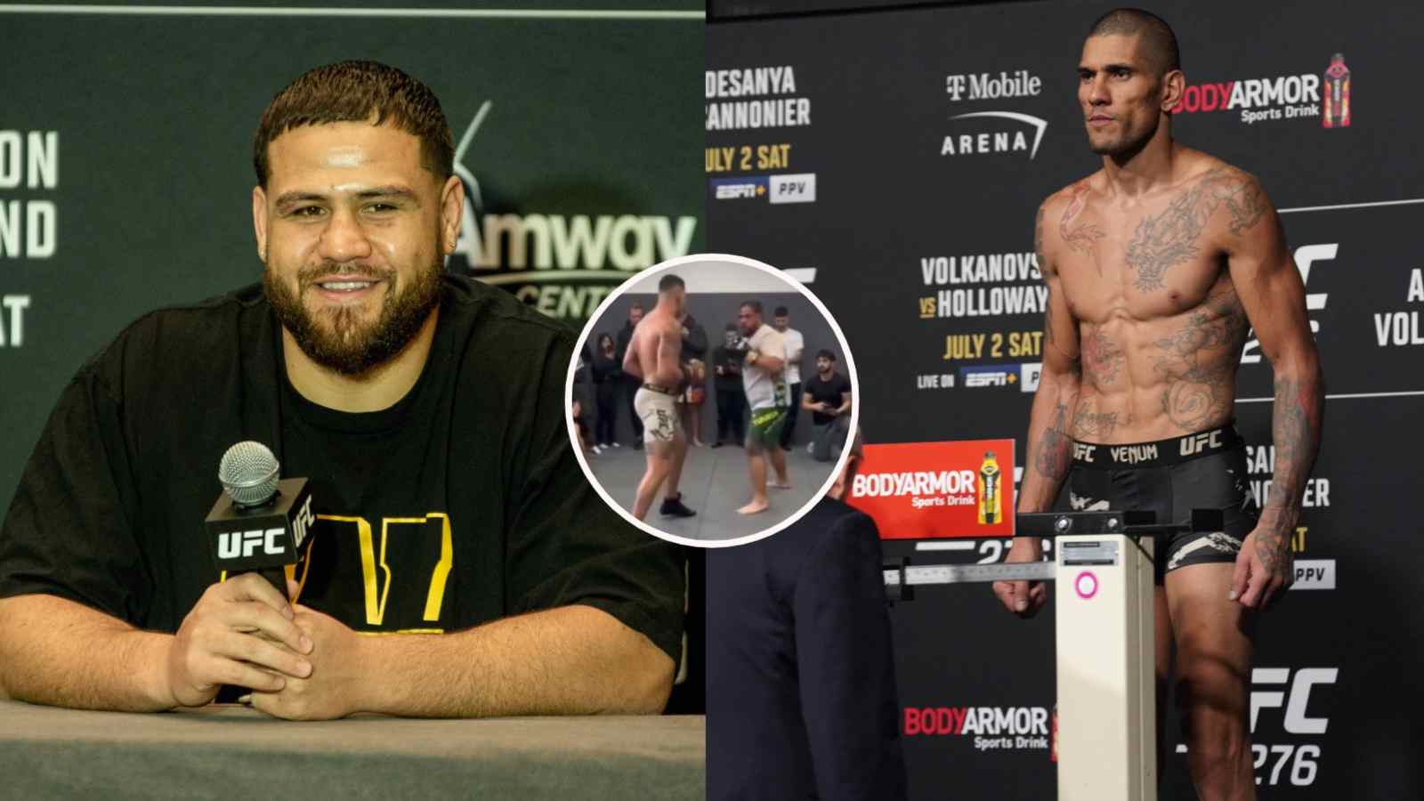 WATCH: Light heavyweight superstar Alex Pereira is going VIRAL for sparring heavyweight Tai Tuivasa