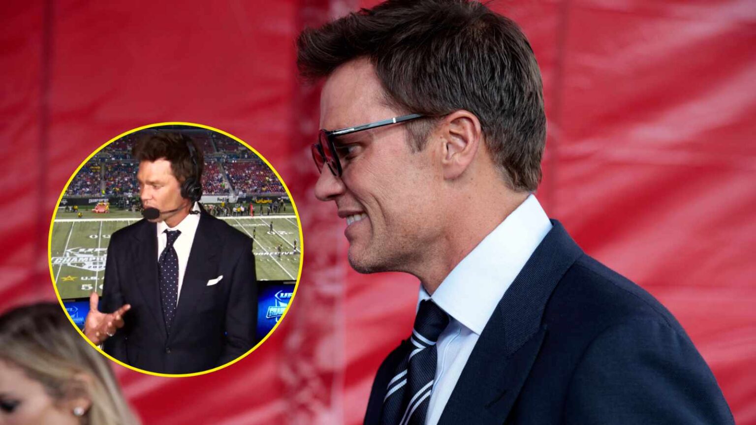 Tom Brady graces the FOX booth for the first time during UFL game after