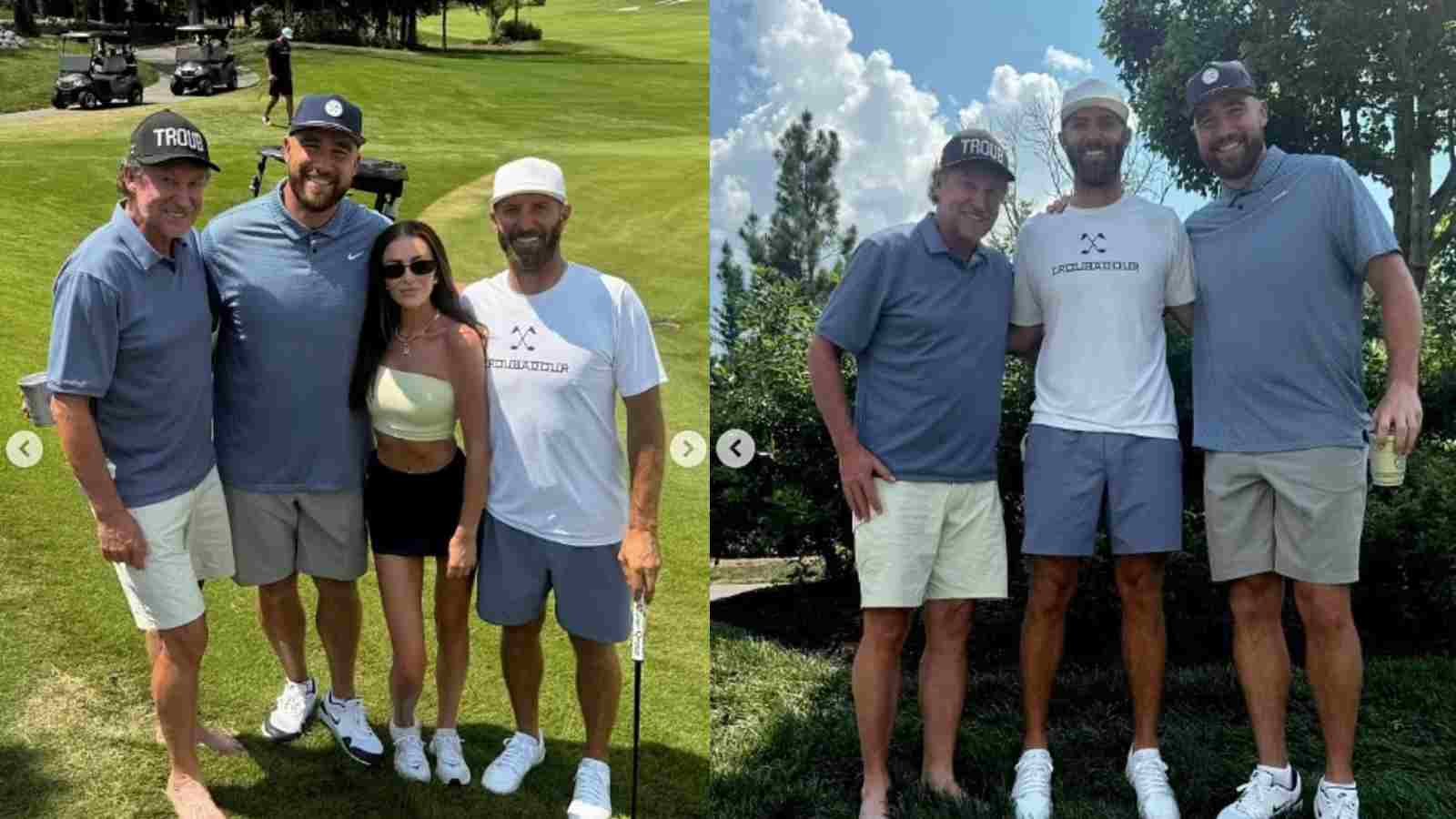 Travis Kelce links up with Wayne Gretzky and Dustin Johnson for a round of golf on Father’s Day