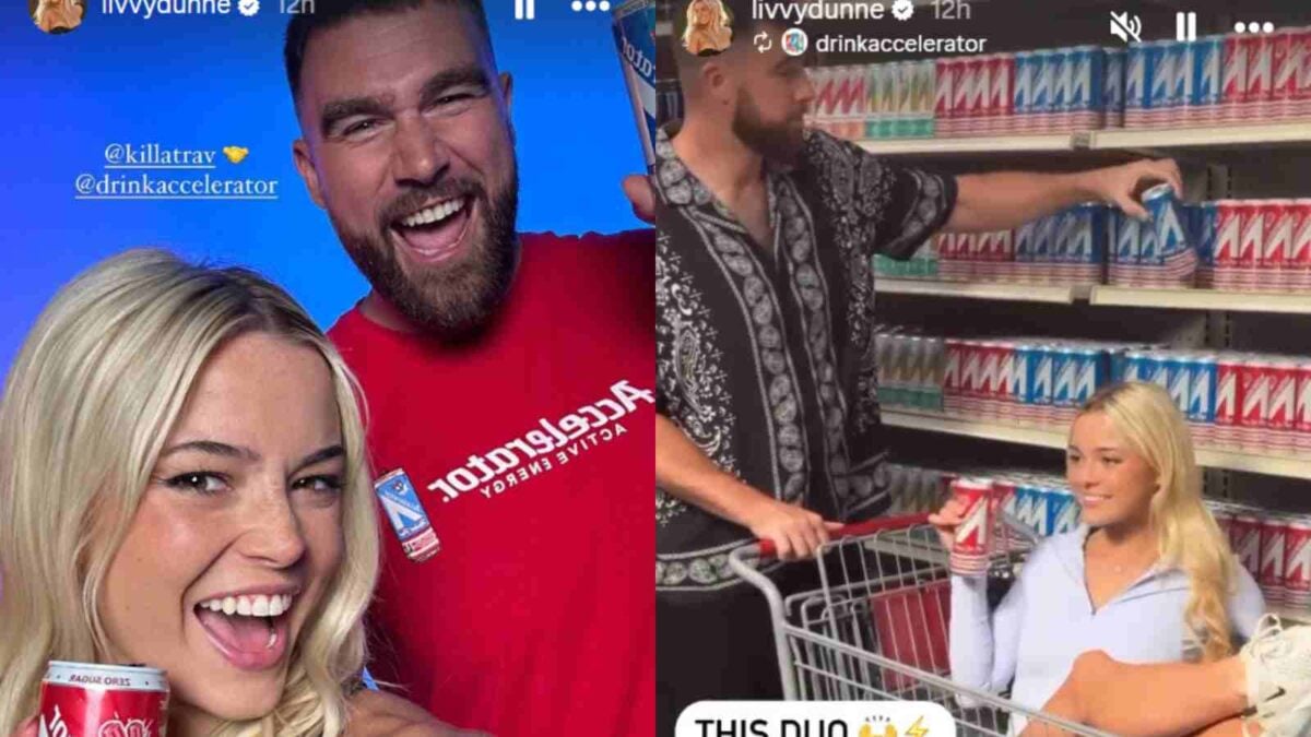 Travis Kelce spotted pushing Paul Skenes' girlfriend Olivia Dunne in a shopping cart