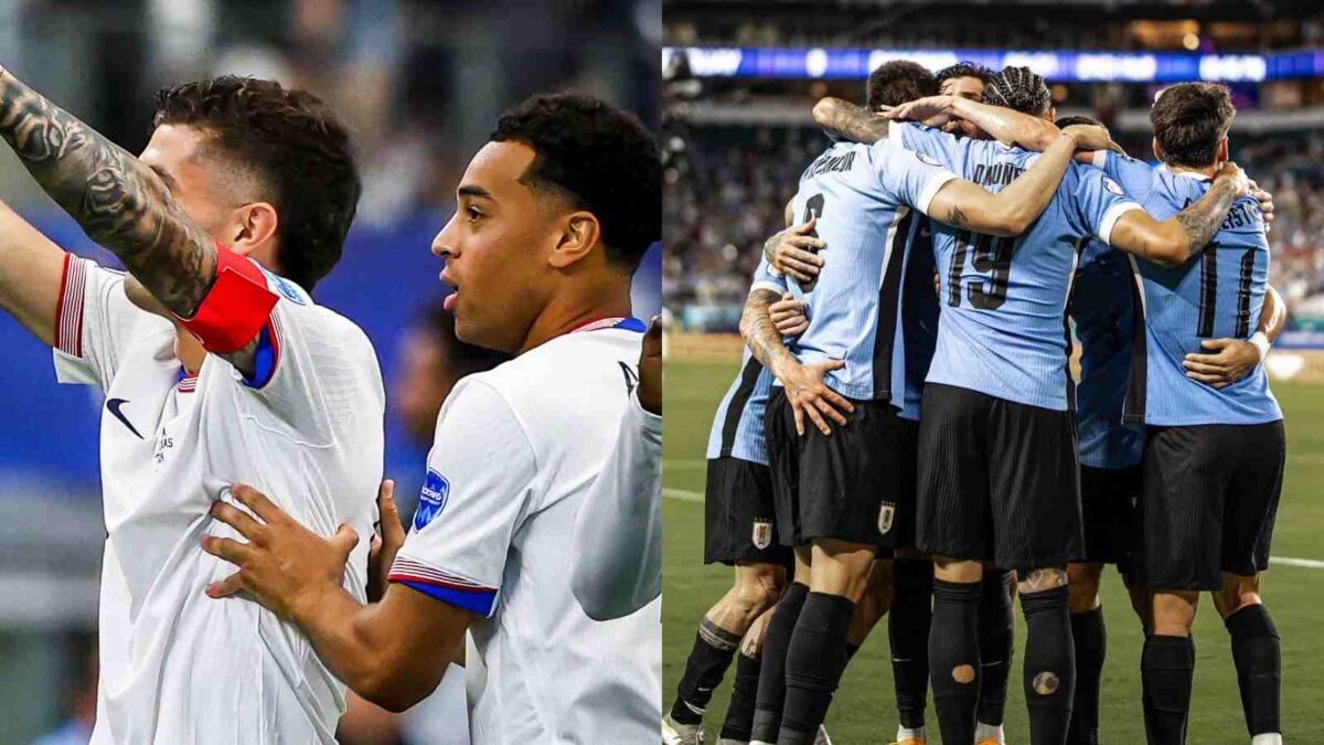 USMNT & Uruguay players celebrating goals scored in the Copa America