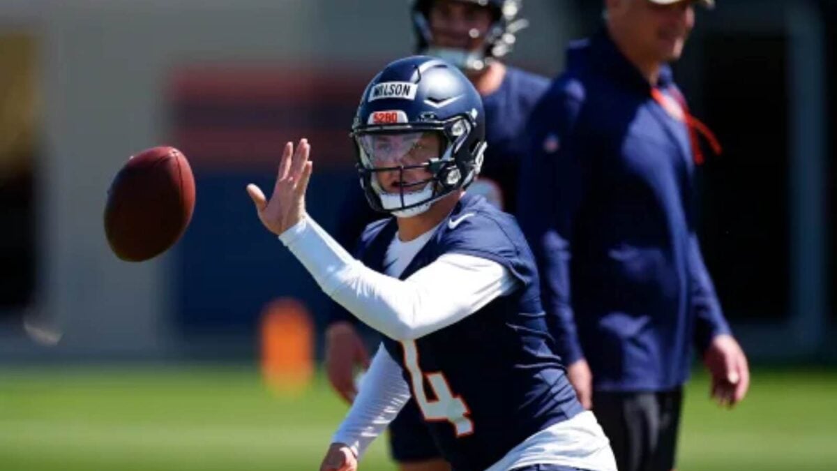 Zach Wilson at Denver's OTAs