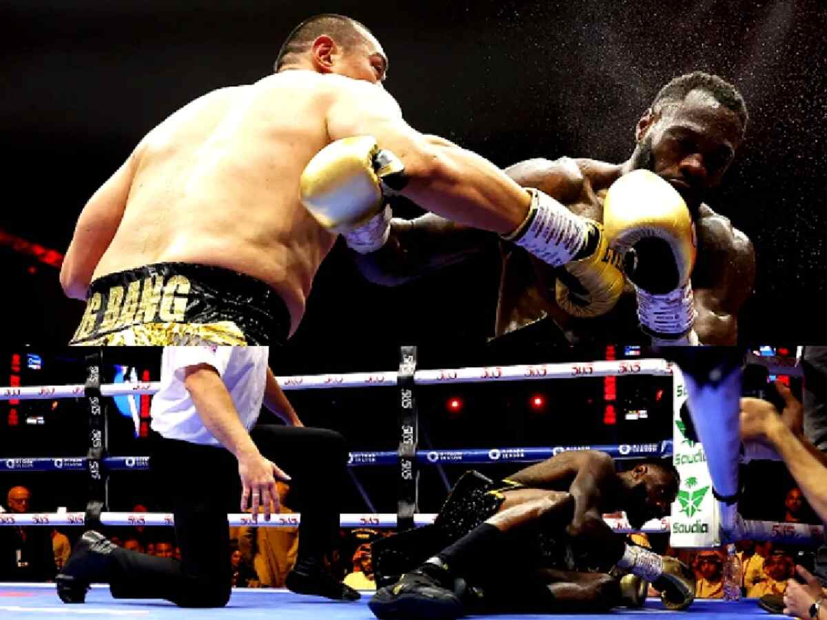 Zhilei Zhang shocks and grazes Deontay Wilder; fans react