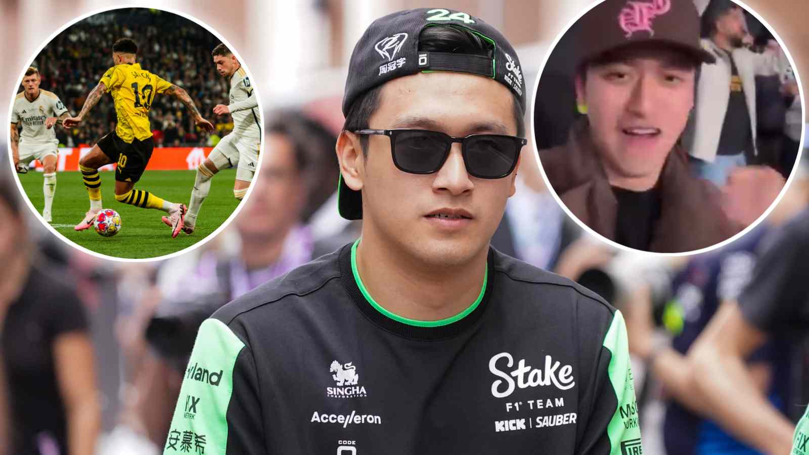 WATCH: F1 star Zhou Guanyu turns up to Wembley supporting Real Madrid in the 2024 Champions League final against Borussia Dortmund