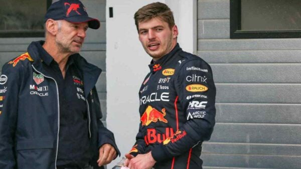 Adrian Newey and Max Verstappen