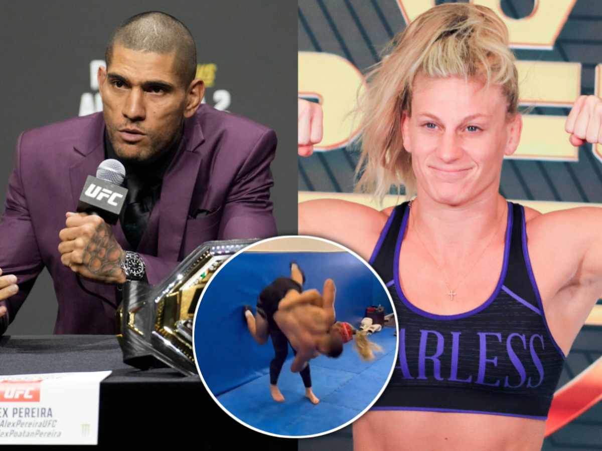 WATCH: Alex Pereira gets TOSSED by Olympic medalist Kayla Harrison in training session