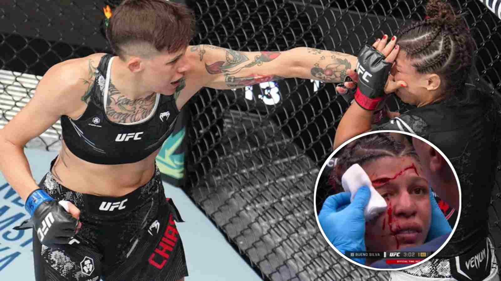 Graphic Warning! BRUTAL deep cut stops UFC 303 fight between Macy Chiasson and Mayra Bueno Silva 