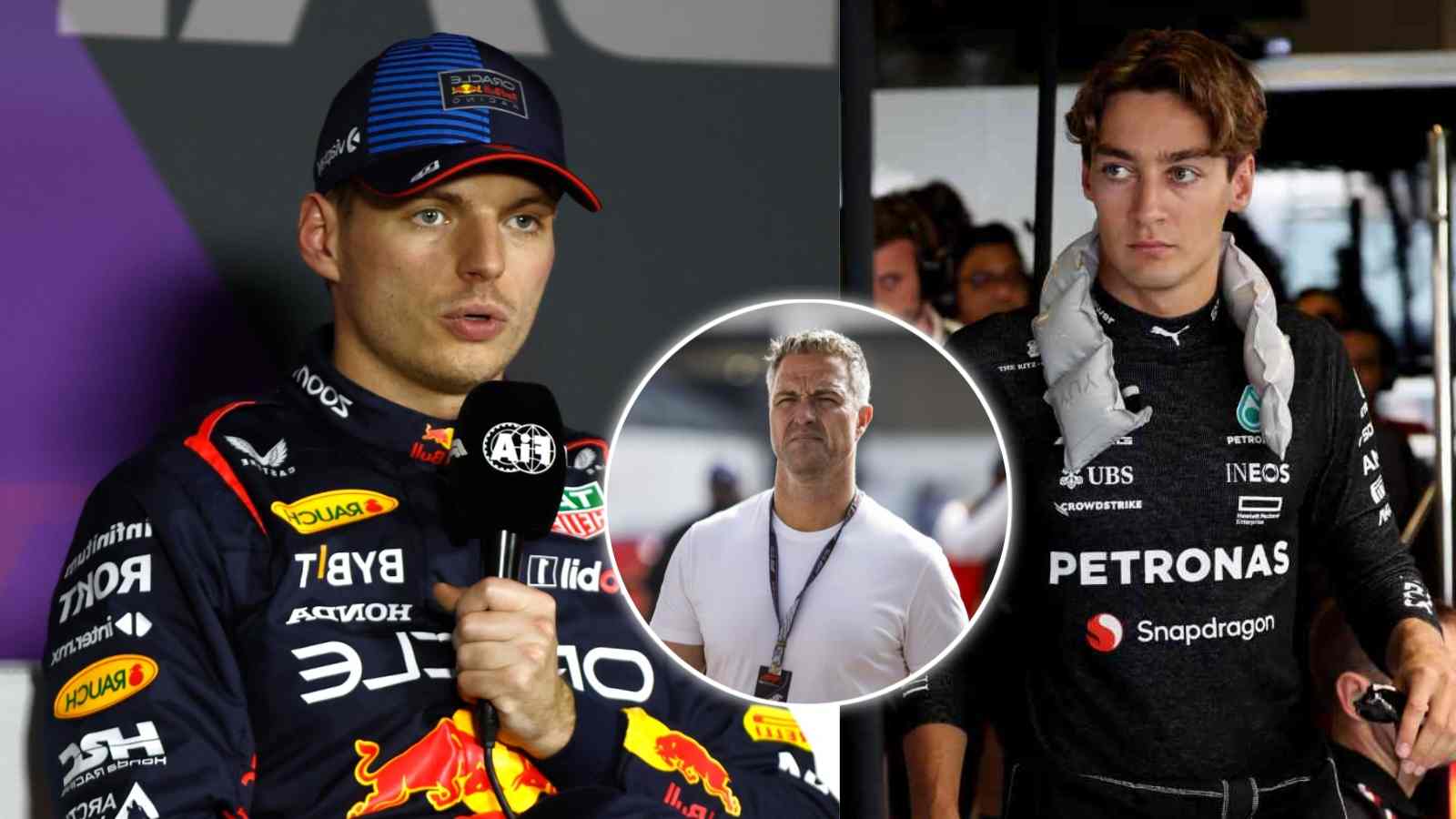 Ralf Schumacher claims George Russell’s Mercedes seat “in danger” if Max Verstappen leaves Red Bull