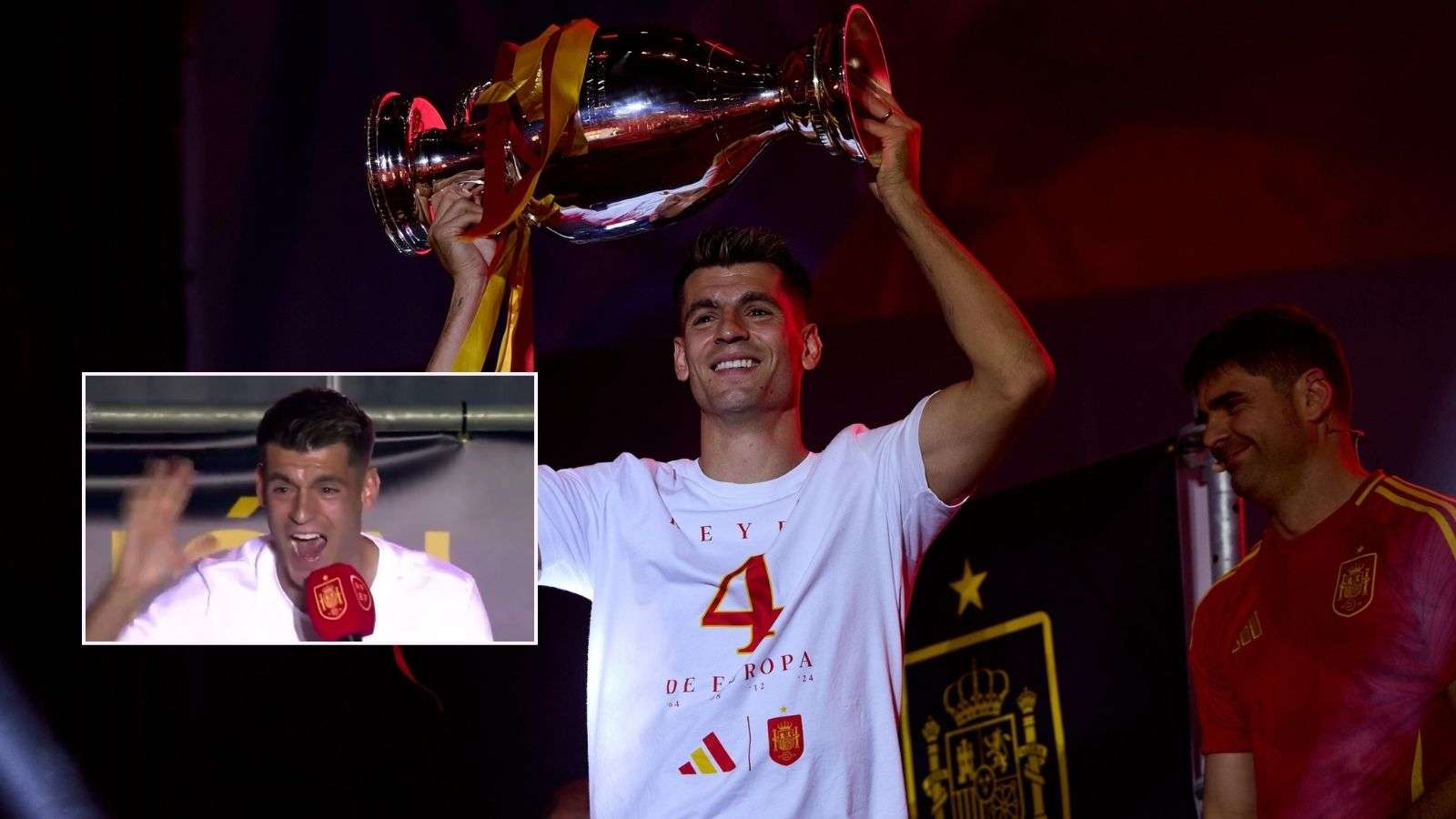 “Where is Musiala?” Alvaro Morata goes WILD during trophy celebrations in Madrid