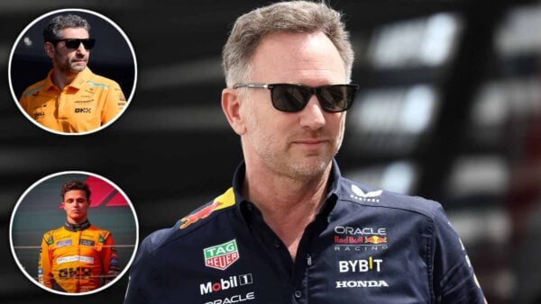 Andrea Stella, Lando Norris, and Christian Horner