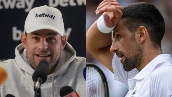 Andy Roddick and Novak Djokovic