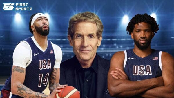 Anthony Davis, Skip Bayless and Joel Embiid