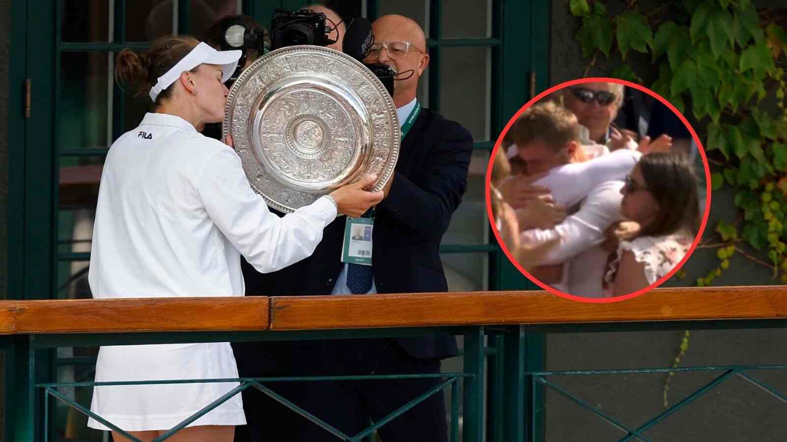 WATCH: Barbora Krejcikova hugs her team in delight after winning Wimbledon title