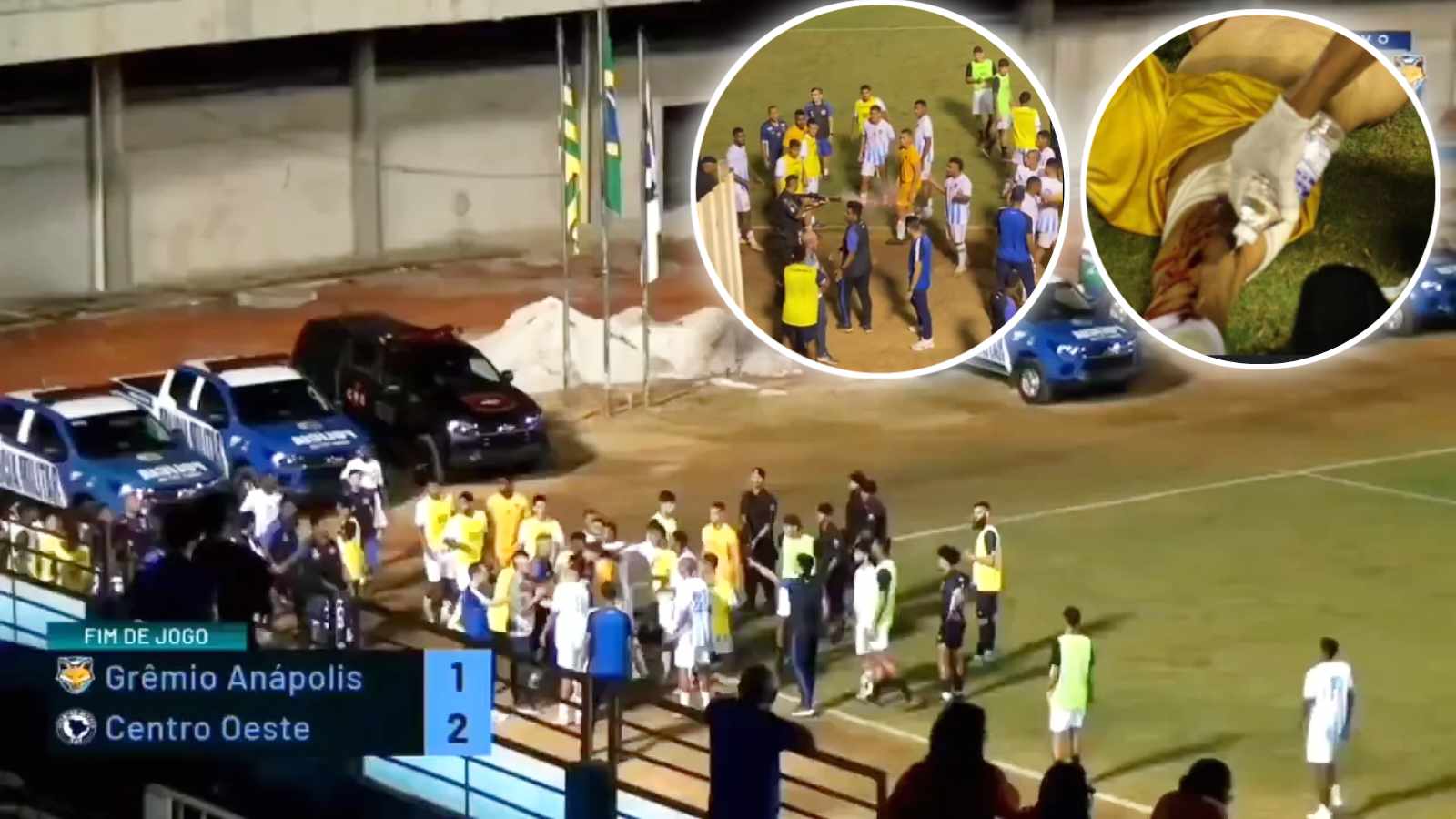 Unreal scenes in Brazil as police officer shoots goalkeeper during football game