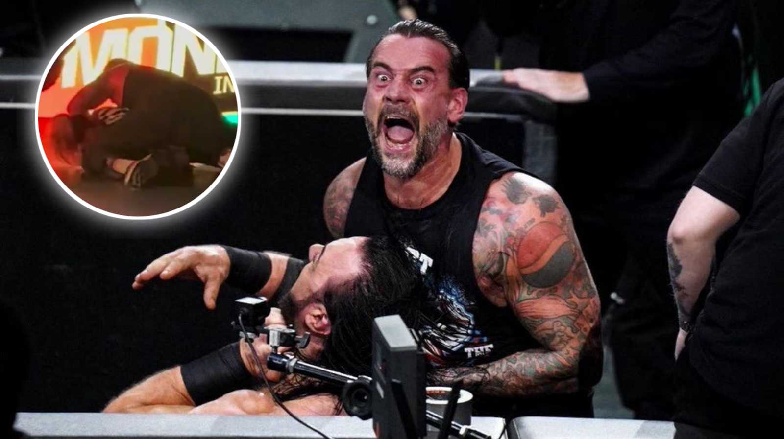 WATCH: Unseen footage of CM Punk tackling female WWE official after shocking appearance at Money in the Bank; had to be pulled apart by security