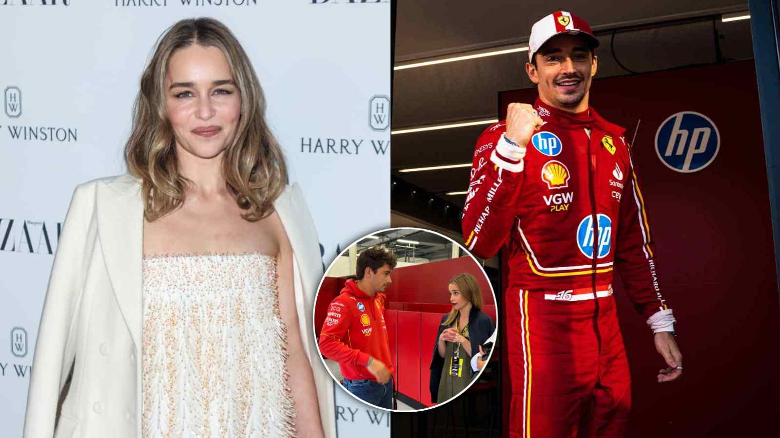 Game of Thrones star Emilia Clarke spotted with $125 million worth F1 star Charles Leclerc at British GP